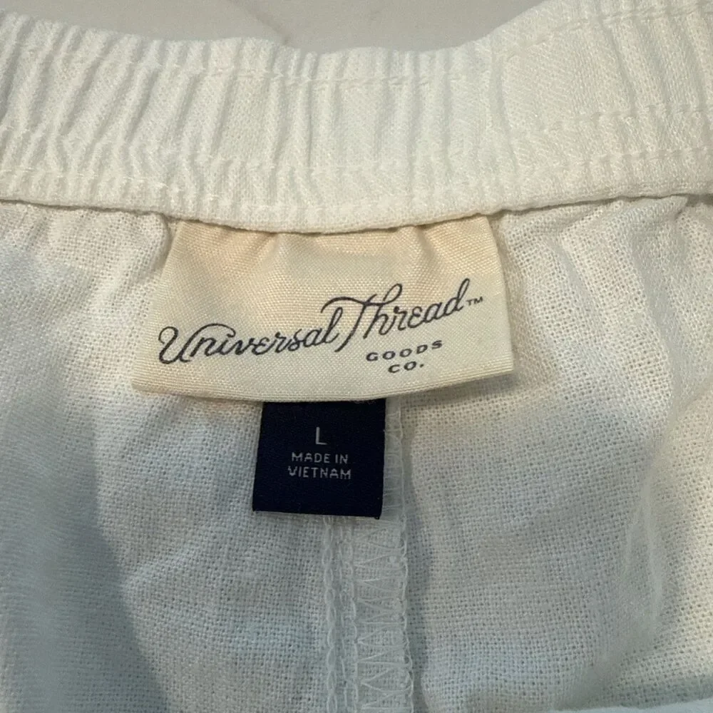 NEW Universal Thread Mid-Rise Linen Pull-On Shorts Size Large